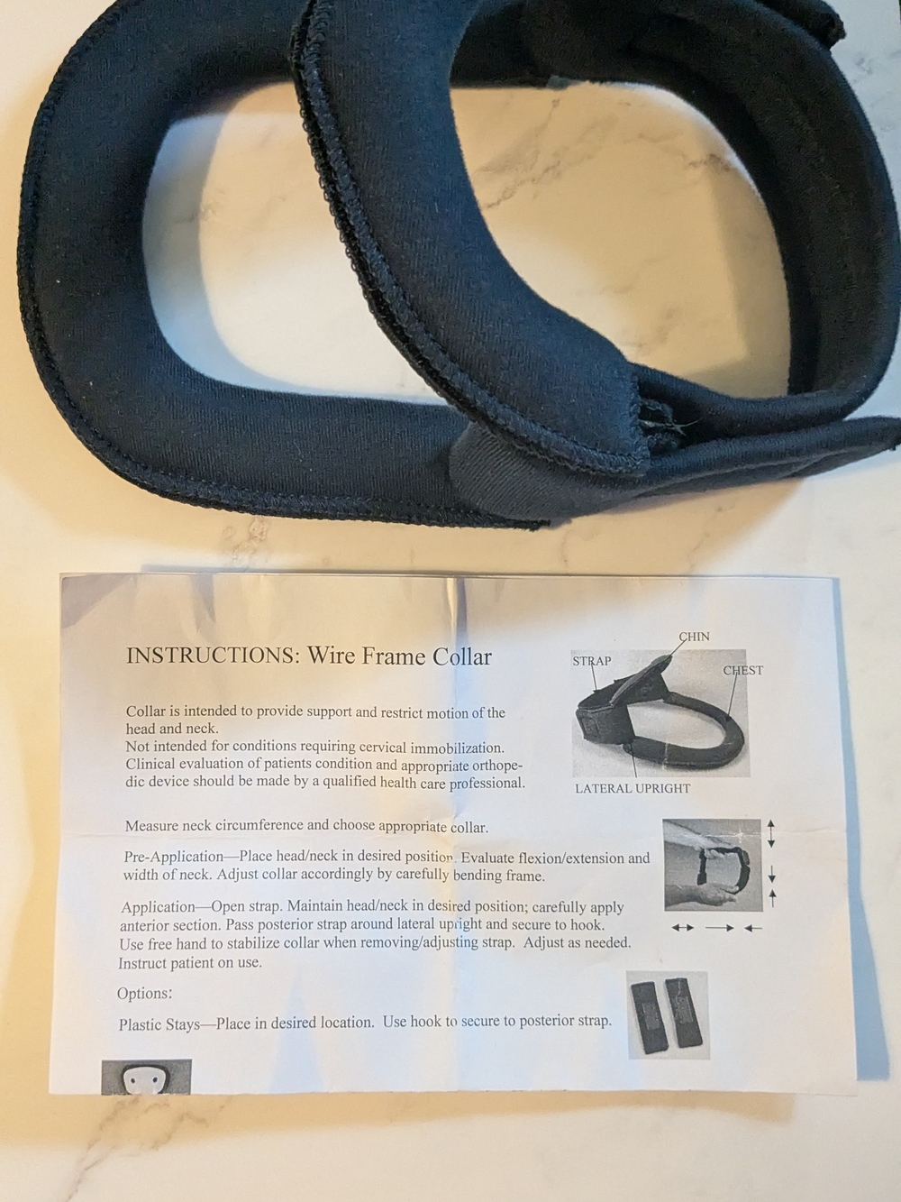 Wire Frame Neck Collar - Black Support Collar With Neck, Head, And Back Injuries